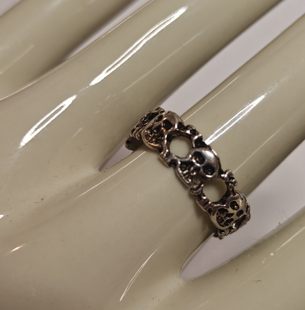 Sterling Silver Skull & Skeleton Band Ring